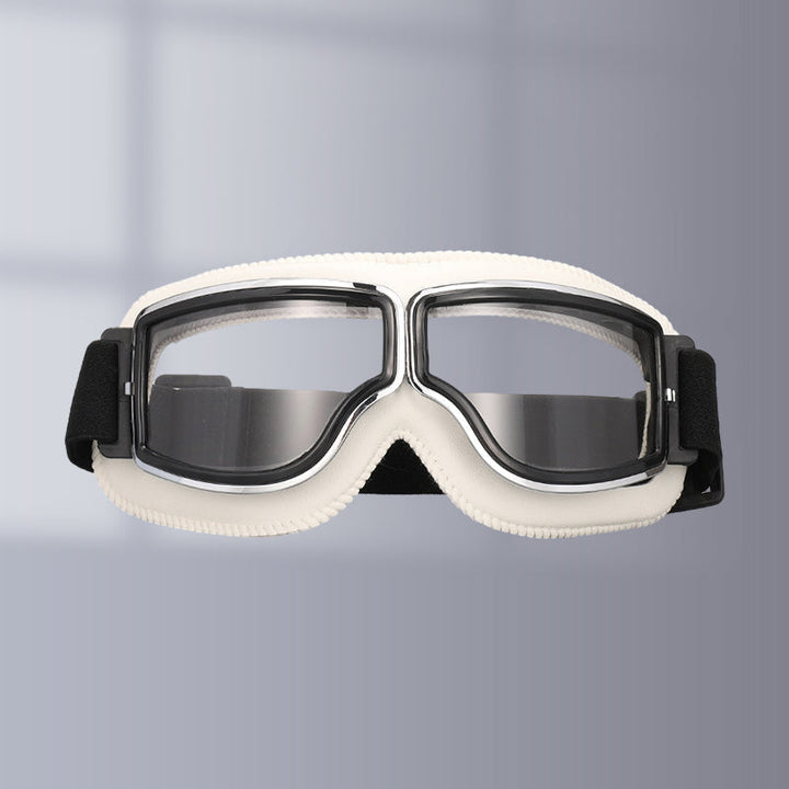 Gafas de moto con estilo clásico, unisex y plegables para una protección UV óptima.