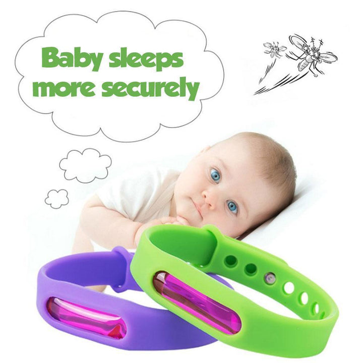 Pulsera repelente de mosquitos ajustable para niños y adultos. Confortable protección exterior.