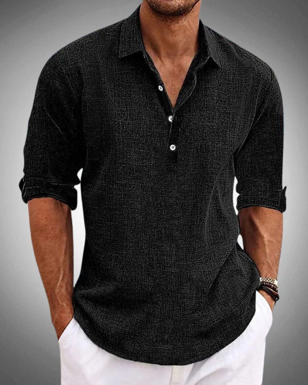 Ropa de hombre: camisa de algodón transpirable, perfecta para un look casual o elegante en verano.