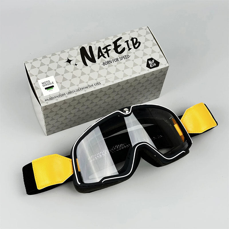 Gafas de motocicleta clásicas, unisex, protección UV, cómodas para usar sobre gafas de sol.