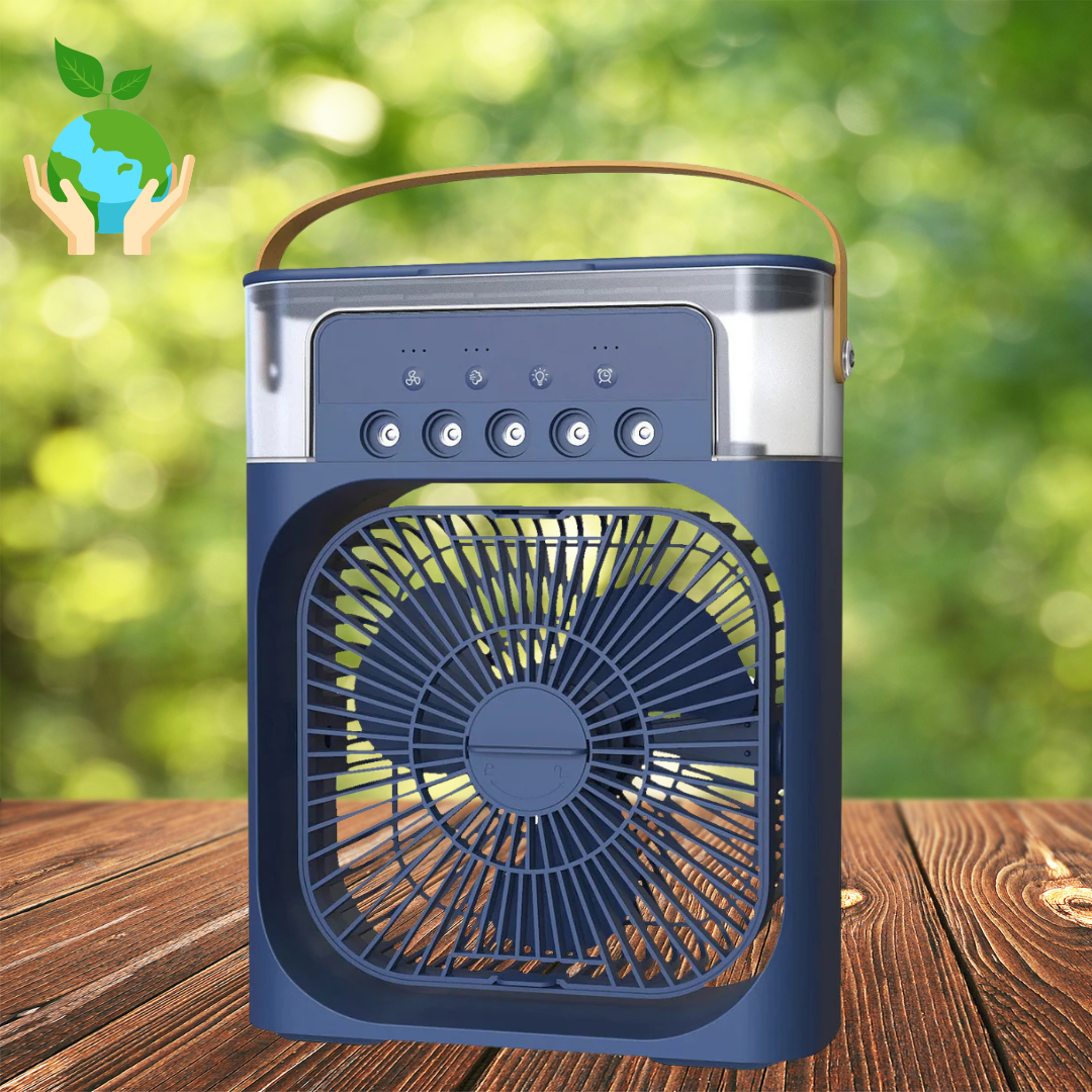 Climatizador de aire 3 en 1: enfría, humidifica y purifica el aire de forma portátil y silenciosa.