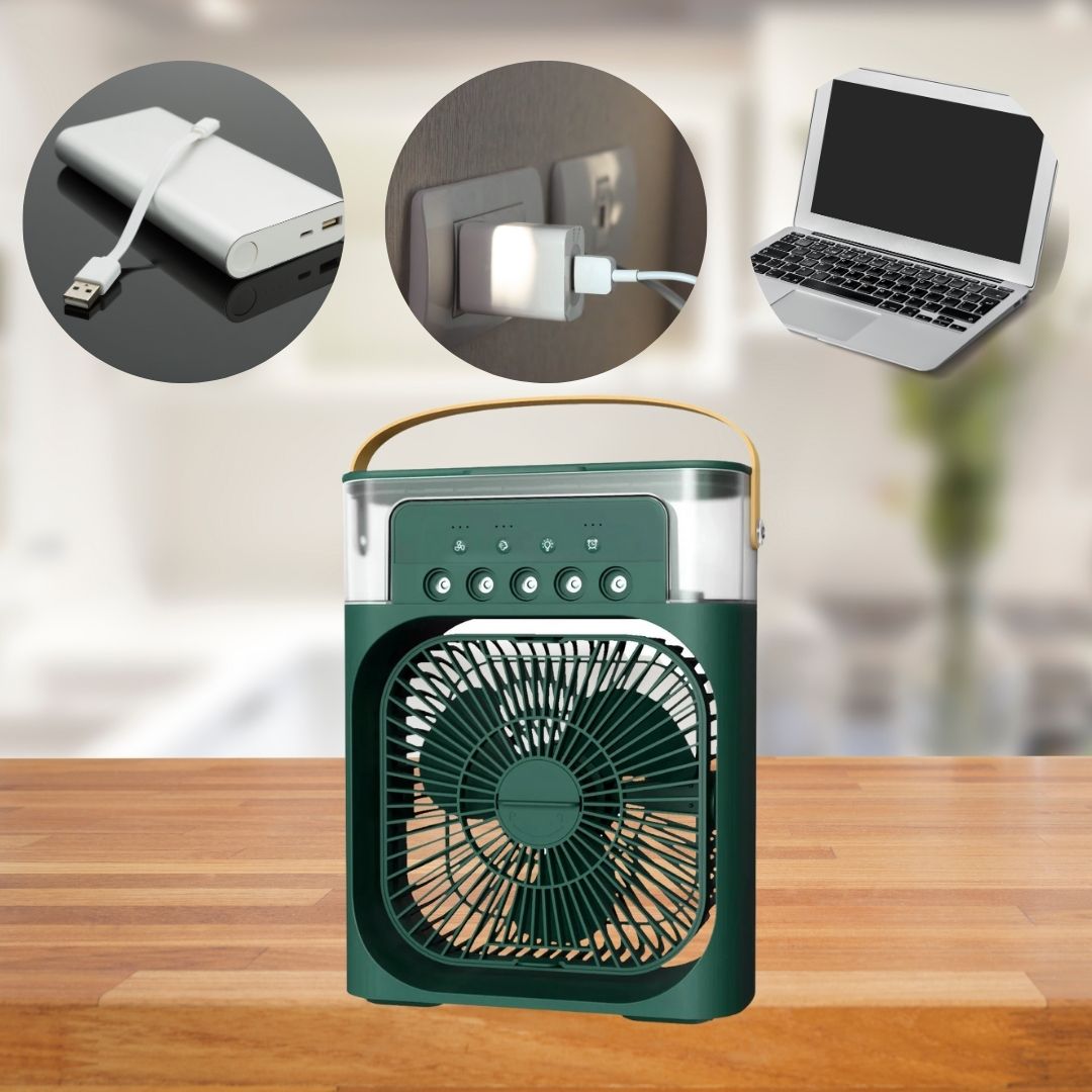 Mini enfriador de aire para el verano, con funciones de humidificador y purificador integradas.