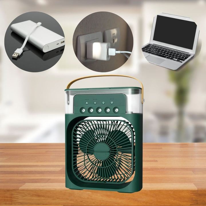 Mini enfriador de aire para el verano, con funciones de humidificador y purificador integradas.