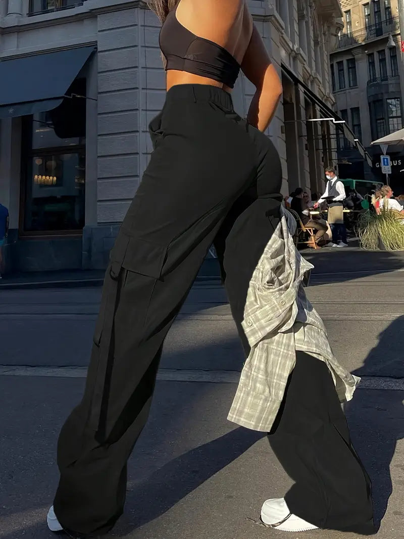 Pantalón casual cómodo para mujer, moda femenina versátil.