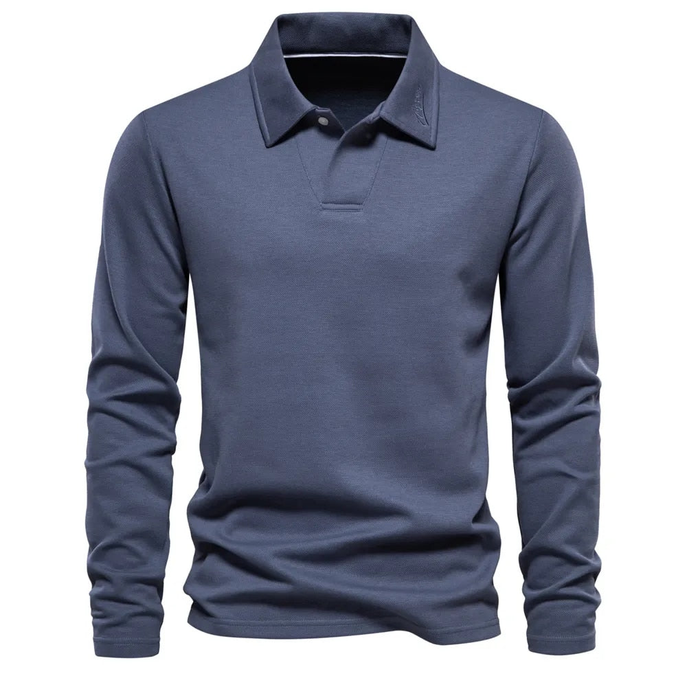 Camisa casual de manga larga para hombre, estilo versátil y elegante. Ideal para otoño y primavera.