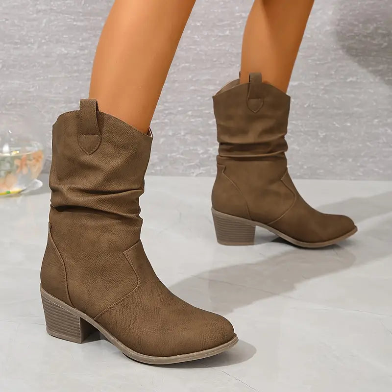 Botas de mujer con diseño clásico, estilo elegante y duradero para otoño e invierno.