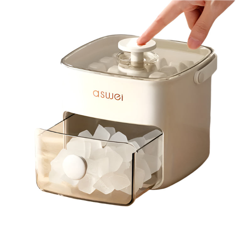 Fabricador de hielo portátil y silencioso para la cocina. Máquina compacta para bebidas refrescantes en casa.