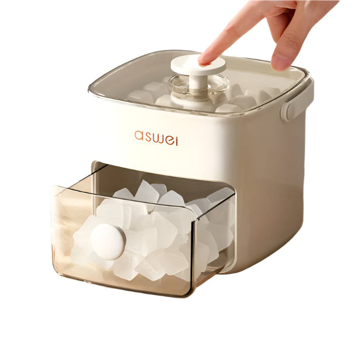 Fabricador de hielo portátil y silencioso para la cocina. Máquina compacta para bebidas refrescantes en casa.