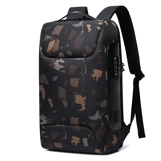 Mochila antirrobo con compartimento seguro para portátil 15.6", protección impermeable y diseño ejecutivo.