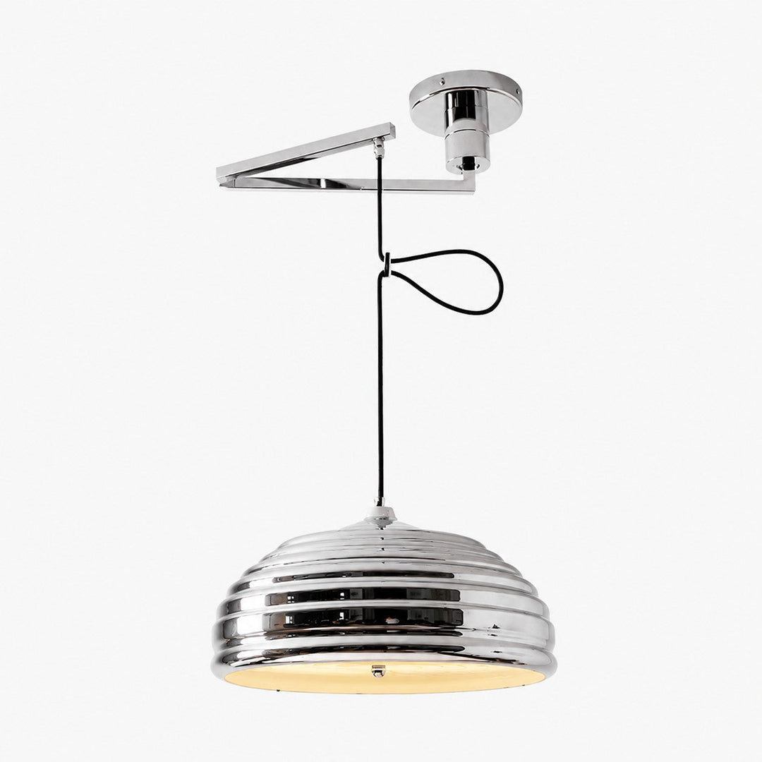 Lámpara colgante de cromo pulido, ajustable, estilo Bauhaus, para cocina o comedor.