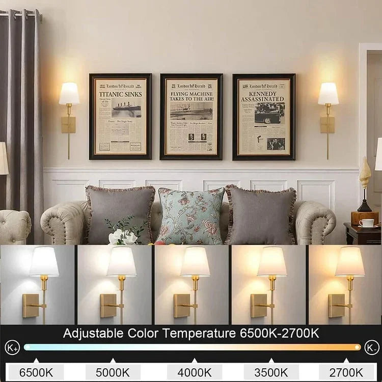 Luz ambiental con lámparas de pared inalámbricas LED recargables. Set de 2, ideales para una decoración moderna del hogar.