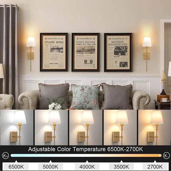 Luz ambiental con lámparas de pared inalámbricas LED recargables. Set de 2, ideales para una decoración moderna del hogar.