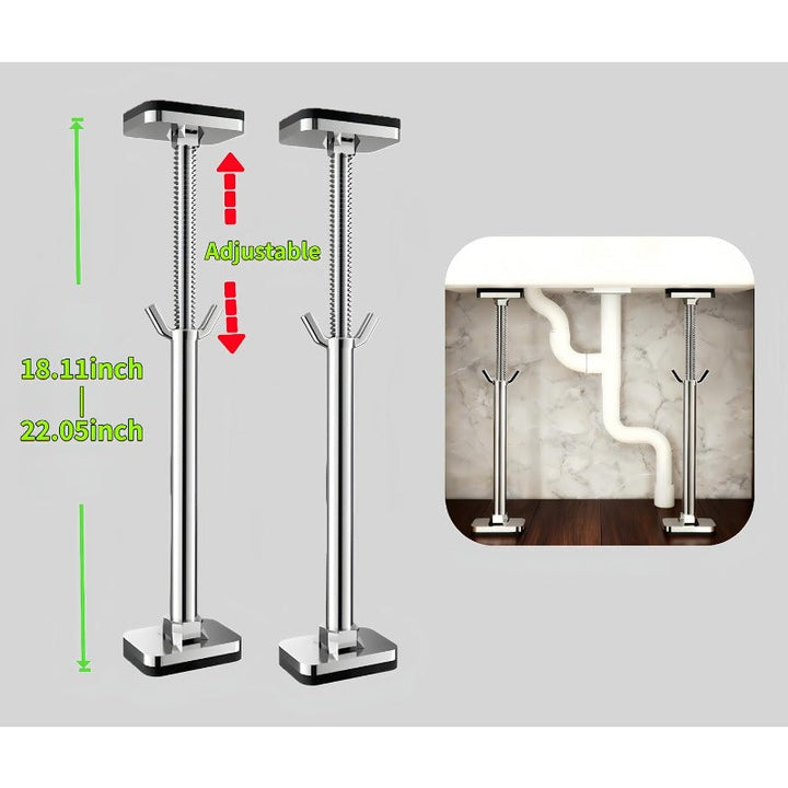 Soporte universal reforzado para lavabo bajo encimera, fácil instalación y estabilidad en hogar.