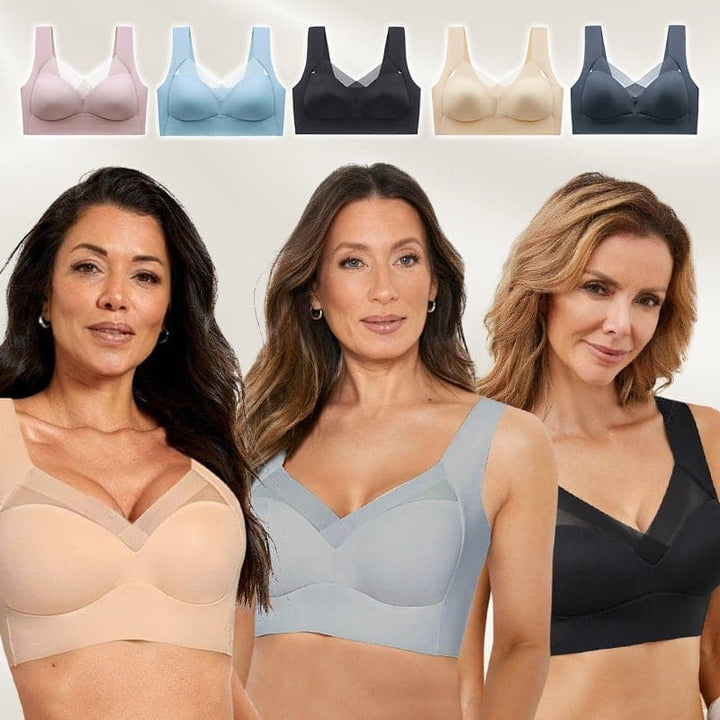 Lencería de mujer: sujetador push up transpirable y sin aros, ideal para tallas grandes.
