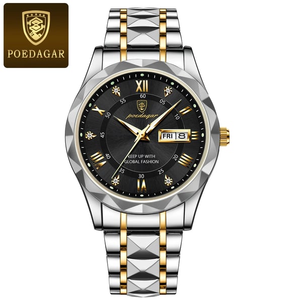Reloj de hombre en muñeca. Cuarzo japonés, diseño elegante y sofisticado. Accesorio de lujo.