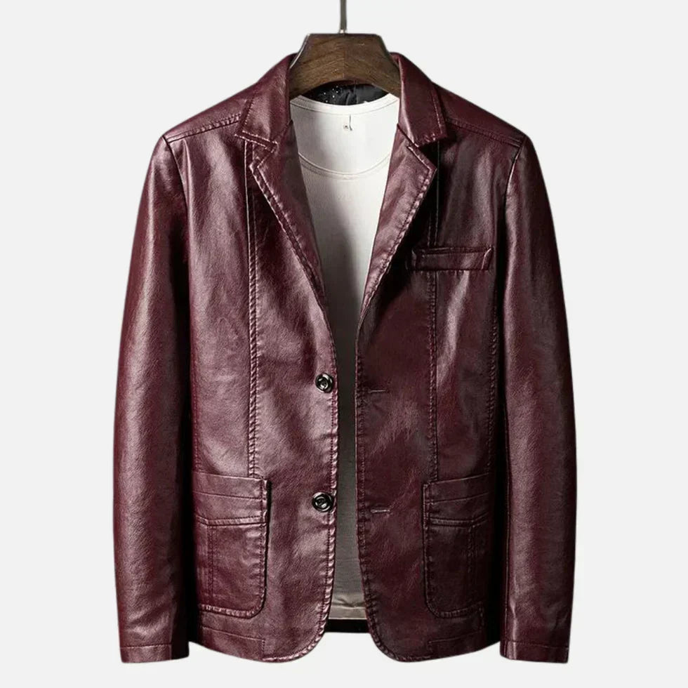 Primer plano de chaqueta retro para hombre. Detalle de estilo elegante y duradero, clave en moda masculina versátil.