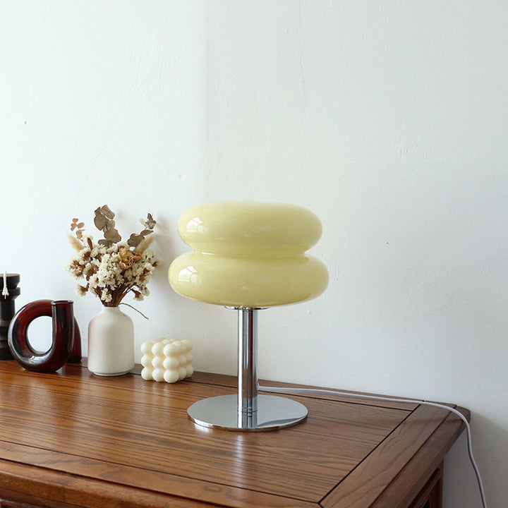 Lámpara de mesa estilo Bauhaus, luz ambiental perfecta para sala o dormitorio, diseño moderno LED.
