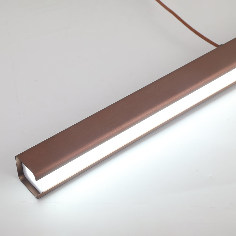 Colgante LED Nexis, negro y marrón. Lámpara lineal moderna y regulable para tu hogar.