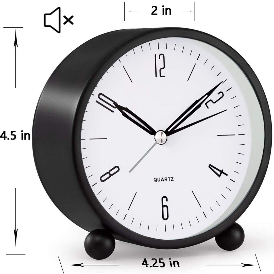 Reloj de mesa analógico, sin tictac, ideal para dormitorio, con alarma fuerte.