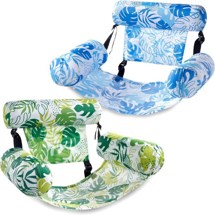 Tumbona de agua inflable, sillón de piscina ajustable para máxima relajación y diversión veraniega en familia.