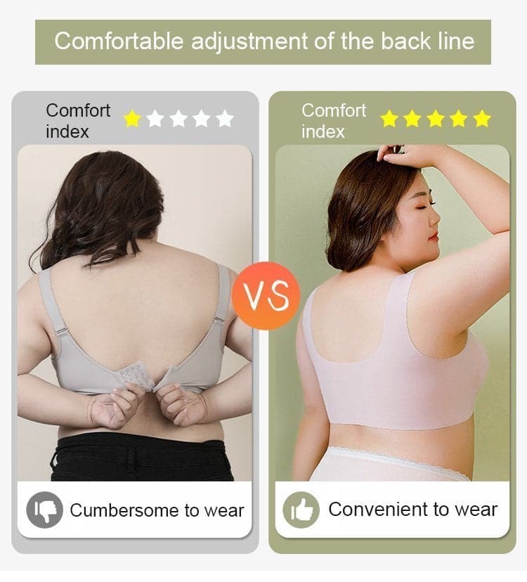 Sujetador de mujer sin aros, push up, cómodo y con soporte, disponible en tallas grandes.