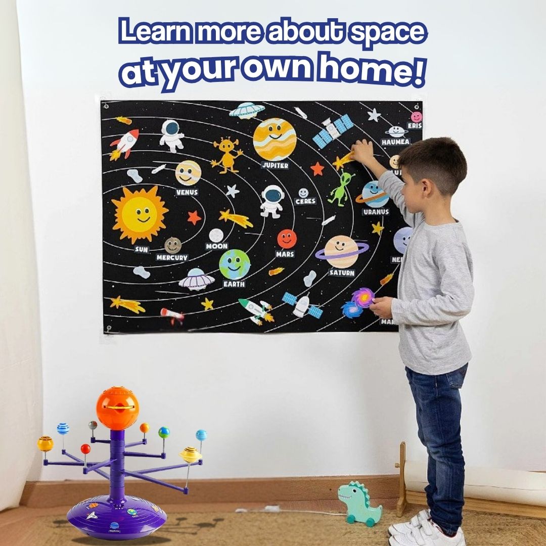 Juguete STEM del Sistema Solar Montessori que introduce a niños en la ciencia y astronomía de forma lúdica.