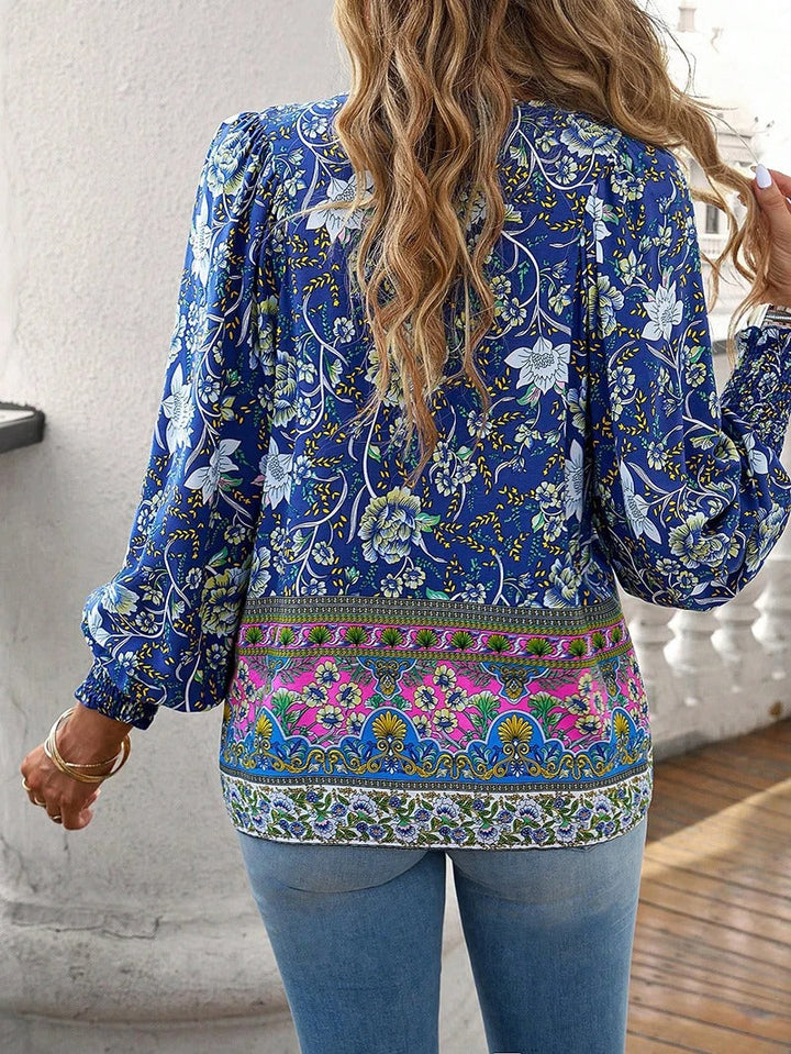 Blusa de verano fresca para mujer, estampado floral y corte casual, muy ligera.