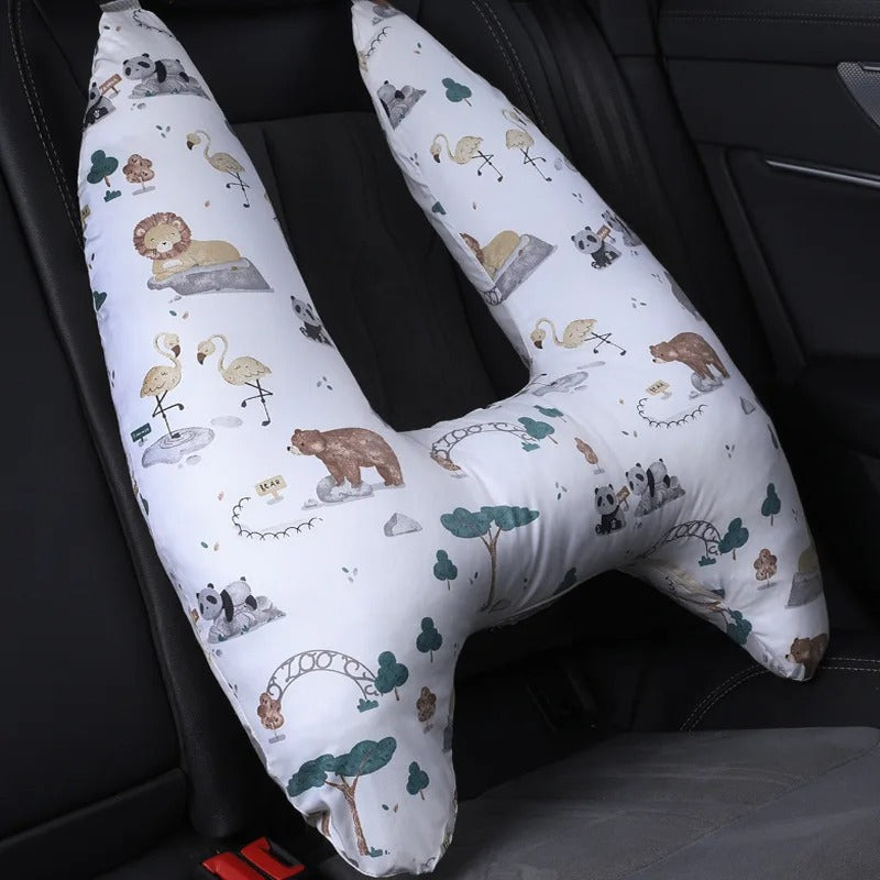 Almohada de viaje de soporte cervical. Diseñada para adultos y niños. Confort máximo en cualquier transporte.