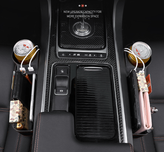 Accesorio interior de coche multifuncional de ABS, organizador de espacio entre asientos.