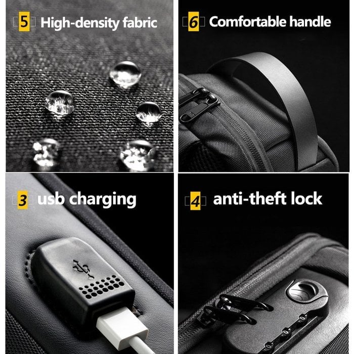 Bolso unisex antirrobo, perfecto para viajes, senderismo y ciclismo urbano.
