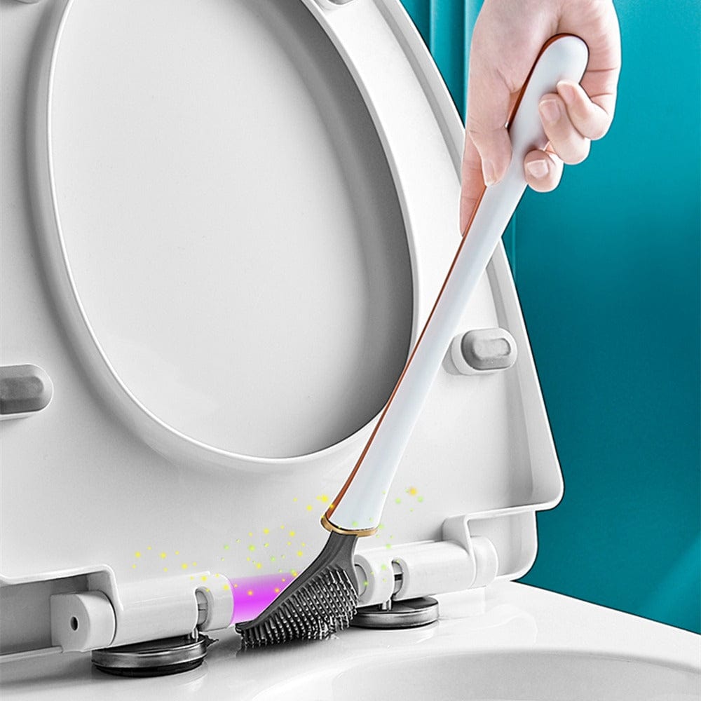 Cepillo de inodoro flexible para limpieza profunda y eficaz, garantiza máxima higiene en tu hogar.