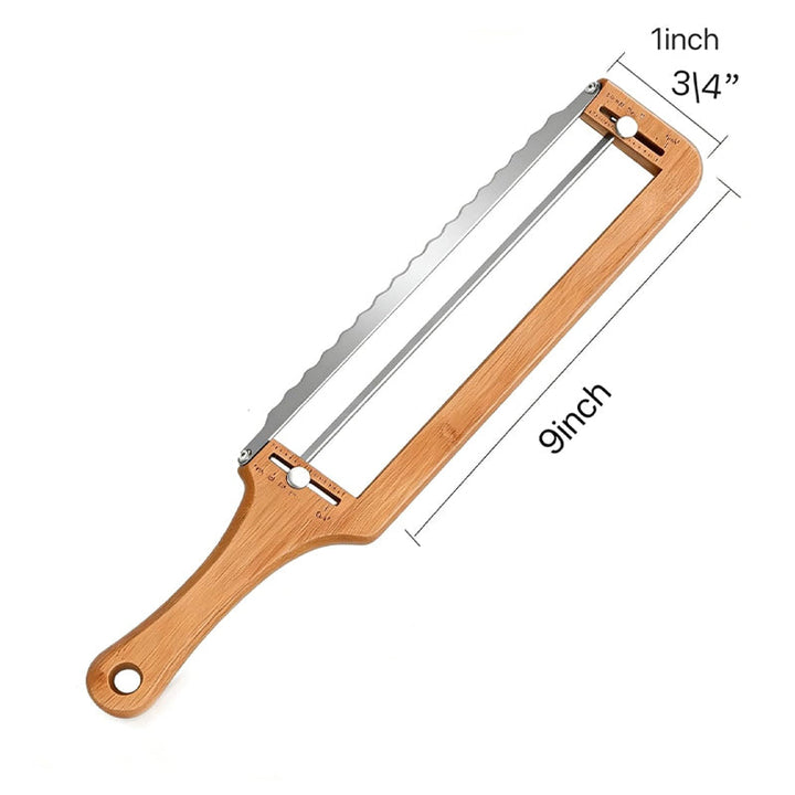 Regalo panadero: Cuchillo rebanador de pan de acero inoxidable con corte ajustable. Utensilio para pan casero.