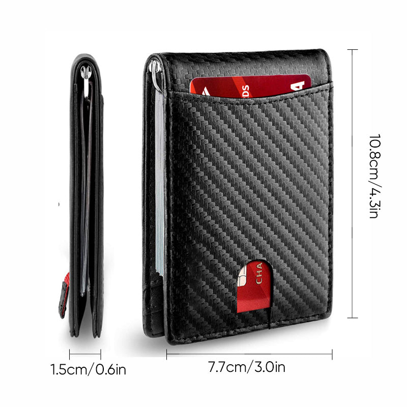 Regalo para hombre: billetera delgada de cuero RFID, práctica y muy segura.