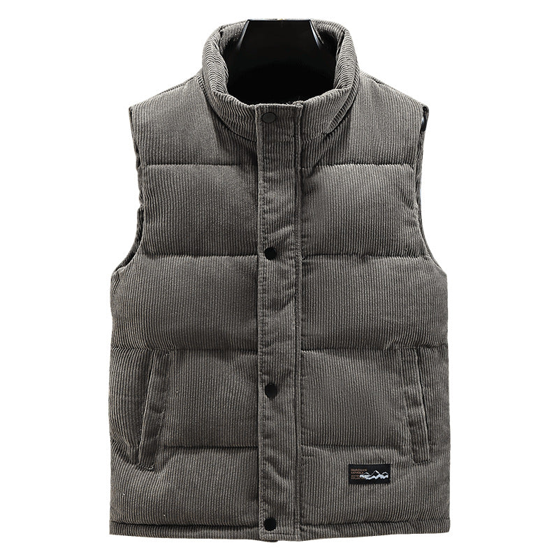 Chaleco de pana acolchado para hombre, prenda esencial de invierno y otoño, estilo y calidez.
