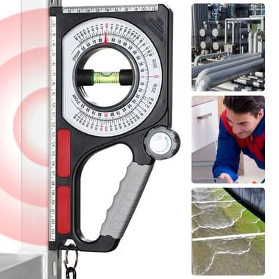 Herramienta de precisión: inclinómetro digital para medir ángulos en construcción y bricolaje.