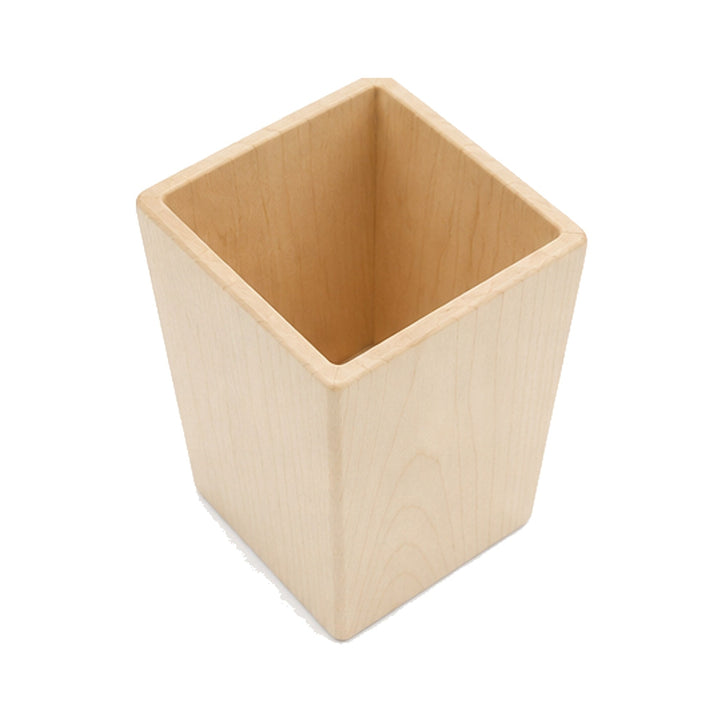 Organizador de escritorio crema cónico cuadrado, para mantener bolígrafos y material de oficina ordenados con diseño.