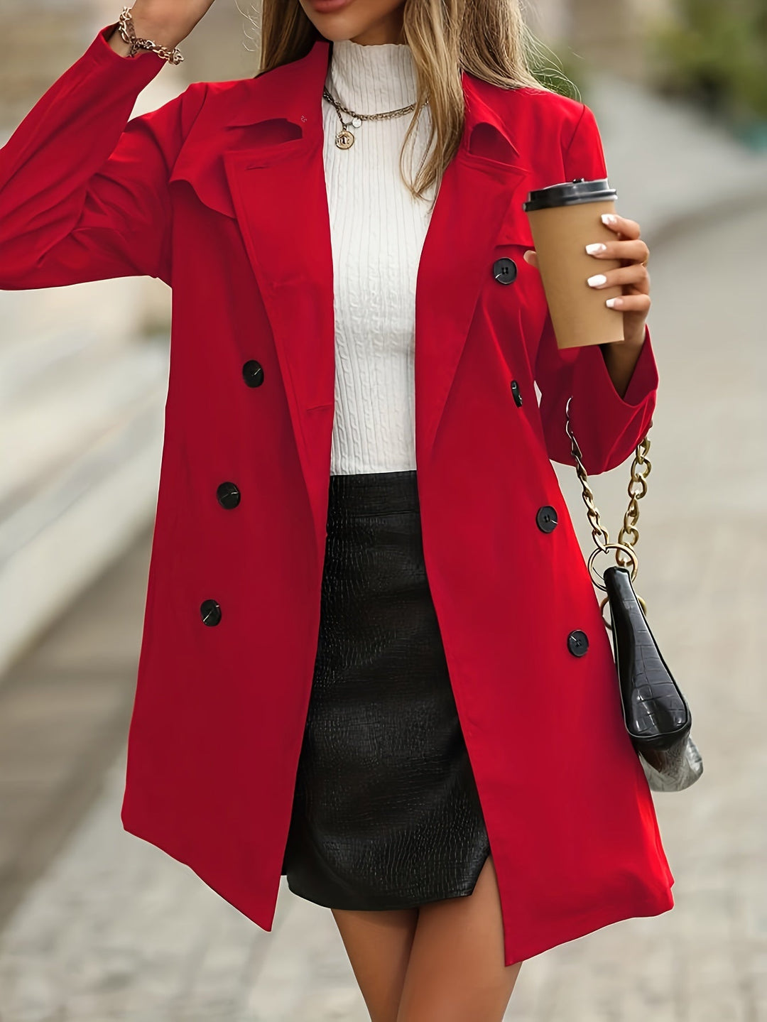 Moda de invierno: gabardina MYRTHE para mujer, estilo clásico.