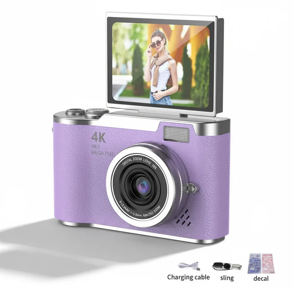 Cámara digital compacta con resolución 4K y 48 MP. Zoom 8X para fotos y videos. Fácil de usar.
