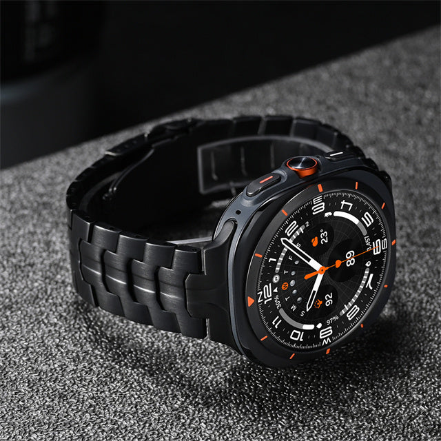 Correa de titanio 47mm para smartwatch, diseño elegante y moderno con cierre seguro.