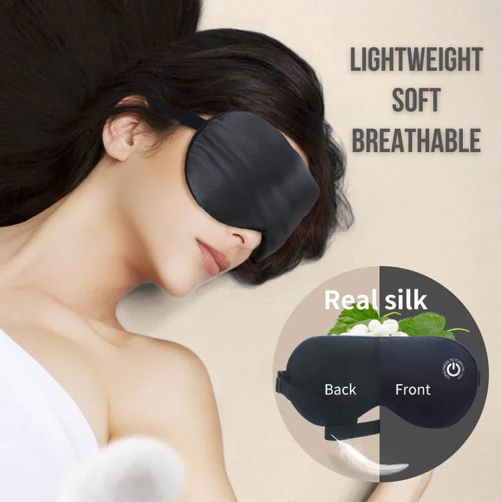 Mascarilla antifatiga para ojos con calor. Reduce estrés, bolsas, ojeras y mejora el bienestar ocular.