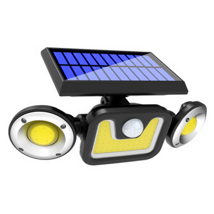 Luz LED solar de seguridad con sensor de movimiento, perfecta para garaje, patio y exterior.