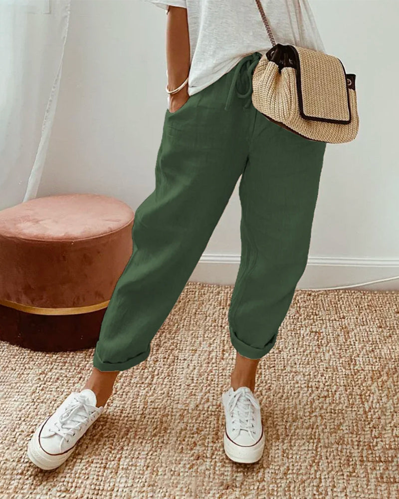 Pantalón fluido mujer Inés, diseño elegante y ancho, perfecto para un look versátil.