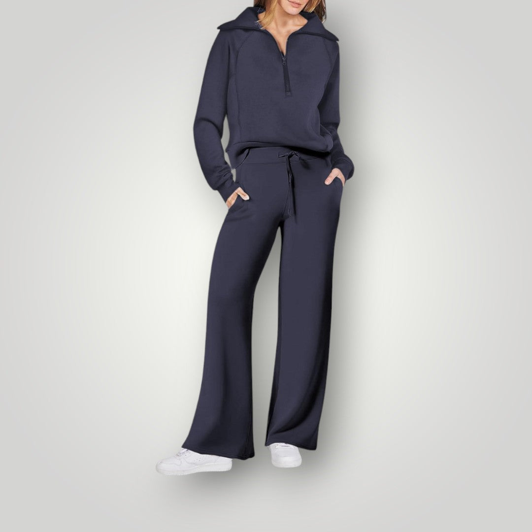 Conjunto de ropa de casa para mujer, suéter y jogger, ideal para el día a día, casual y confortable.