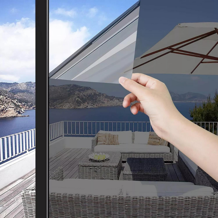 Protección UV y control solar: película unidireccional para ventanas de hogar y oficina. Fácil montaje.