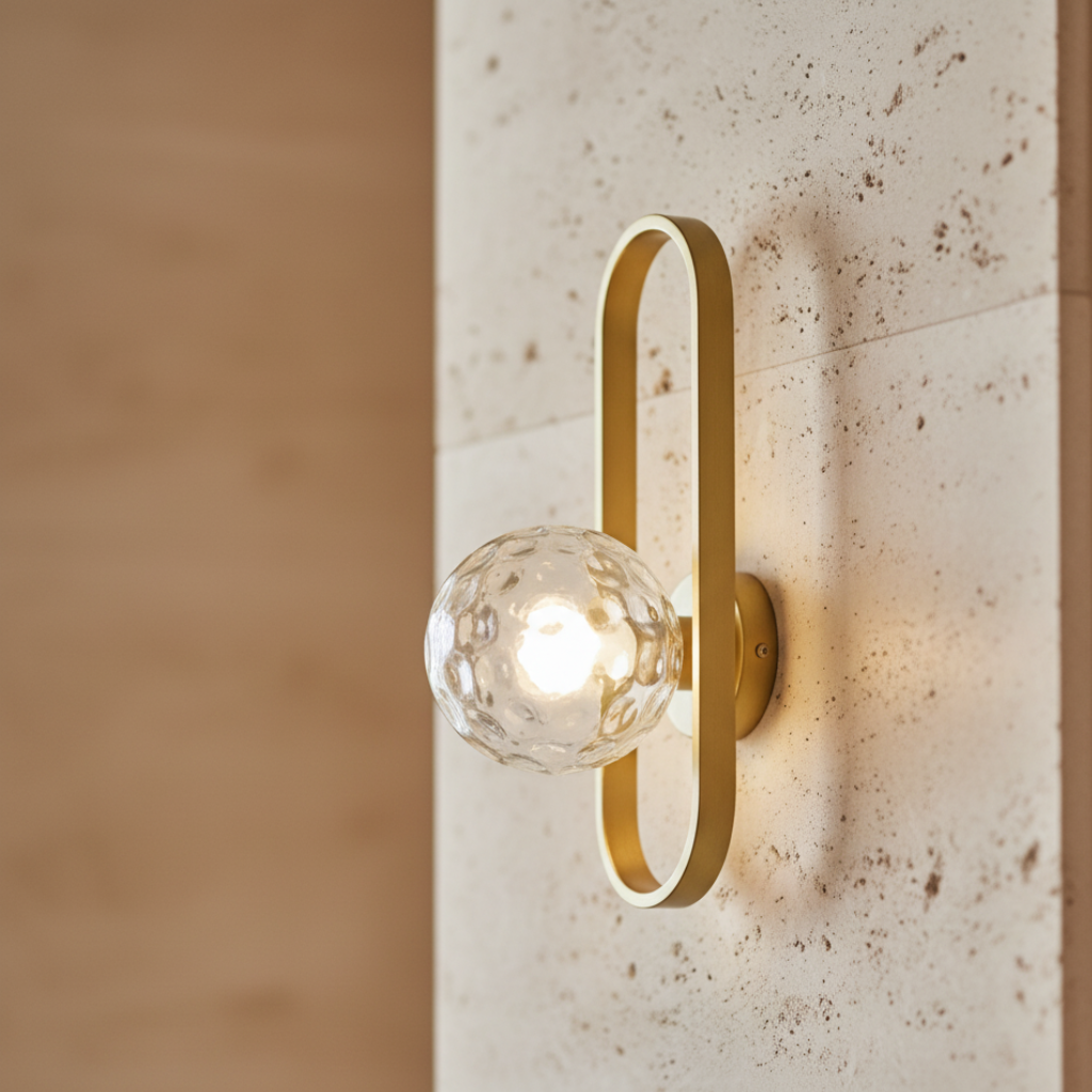 Aplique de pared contemporáneo. Luminaria LED de vidrio para iluminación interior elegante.
