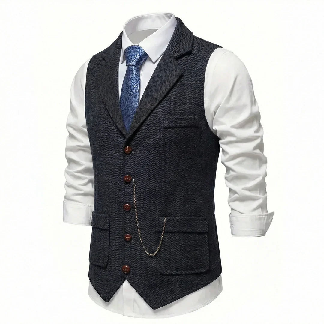 Chaleco sin mangas, cómodo para hombre, ideal para moda casual y smart casual.