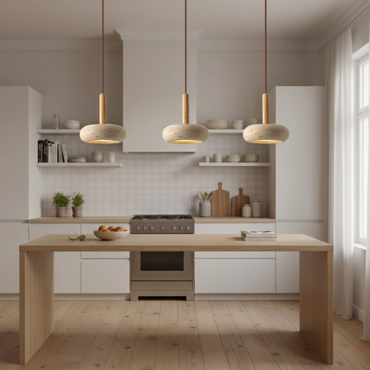 Lámpara de techo colgante Halo de Piedra, diseño minimalista y ajustable. Ideal para decoración moderna.