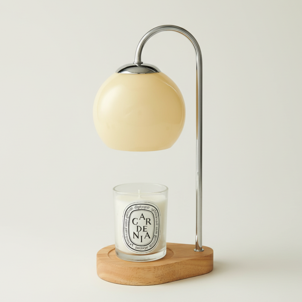 Lámpara calentadora de velas con diseño nórdico minimalista y regulador de luz. Ideal para velas aromáticas.