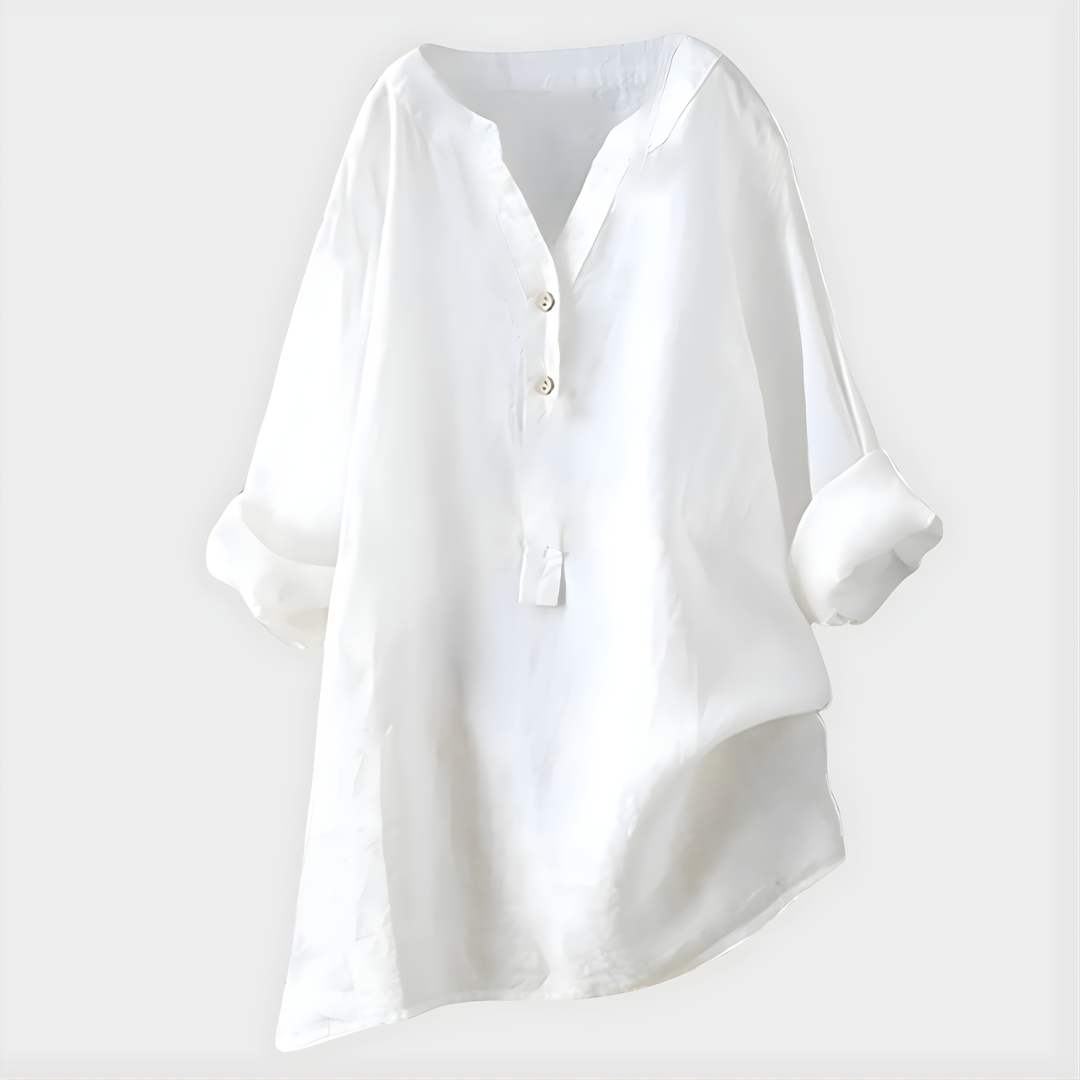 Blusa de moda para mujer, cuello en V, elegante y fresca para primavera y verano, estilo casual.