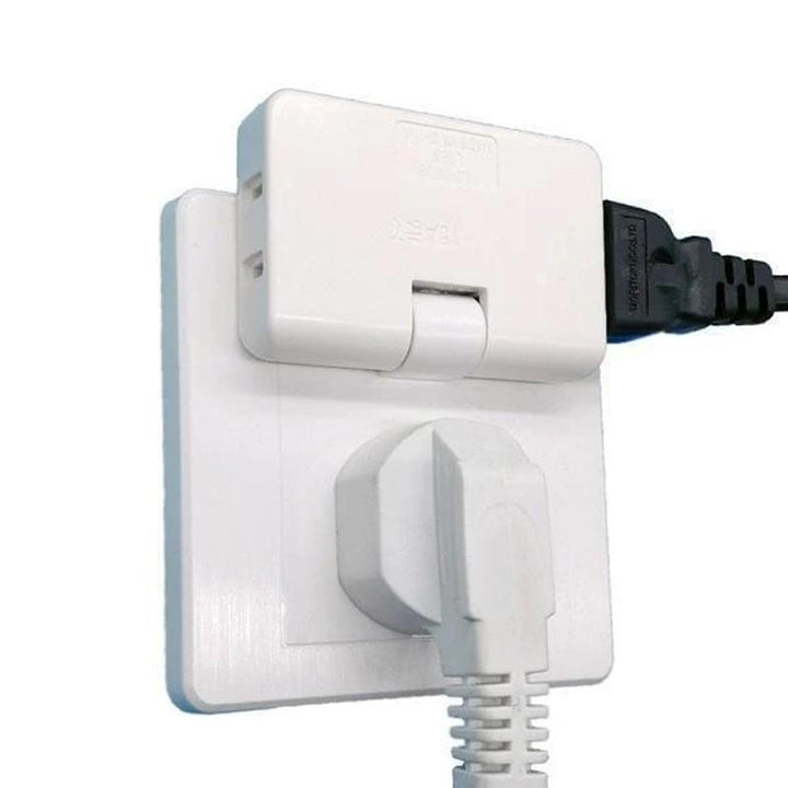 Adaptador giratorio 180 grados para enchufe. 3 tomas eléctricas, blanco. Organiza tus cables, maximiza espacio.